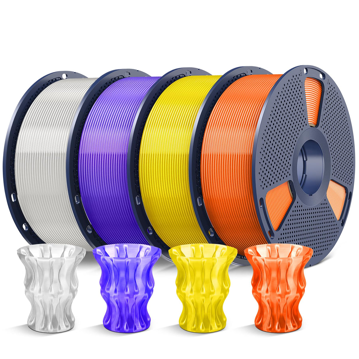 SUNLU PLA 3D Printer Filament, Black & White, 10-Pack, 10KG Total
