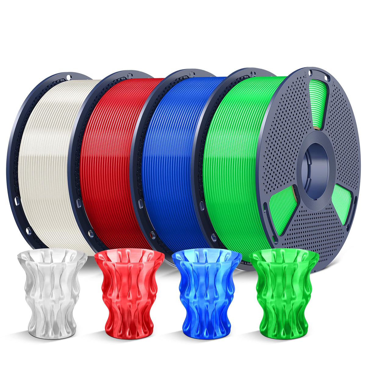 SUNLU PLA 3D Printer Filament, Black & White, 10-Pack, 10KG Total