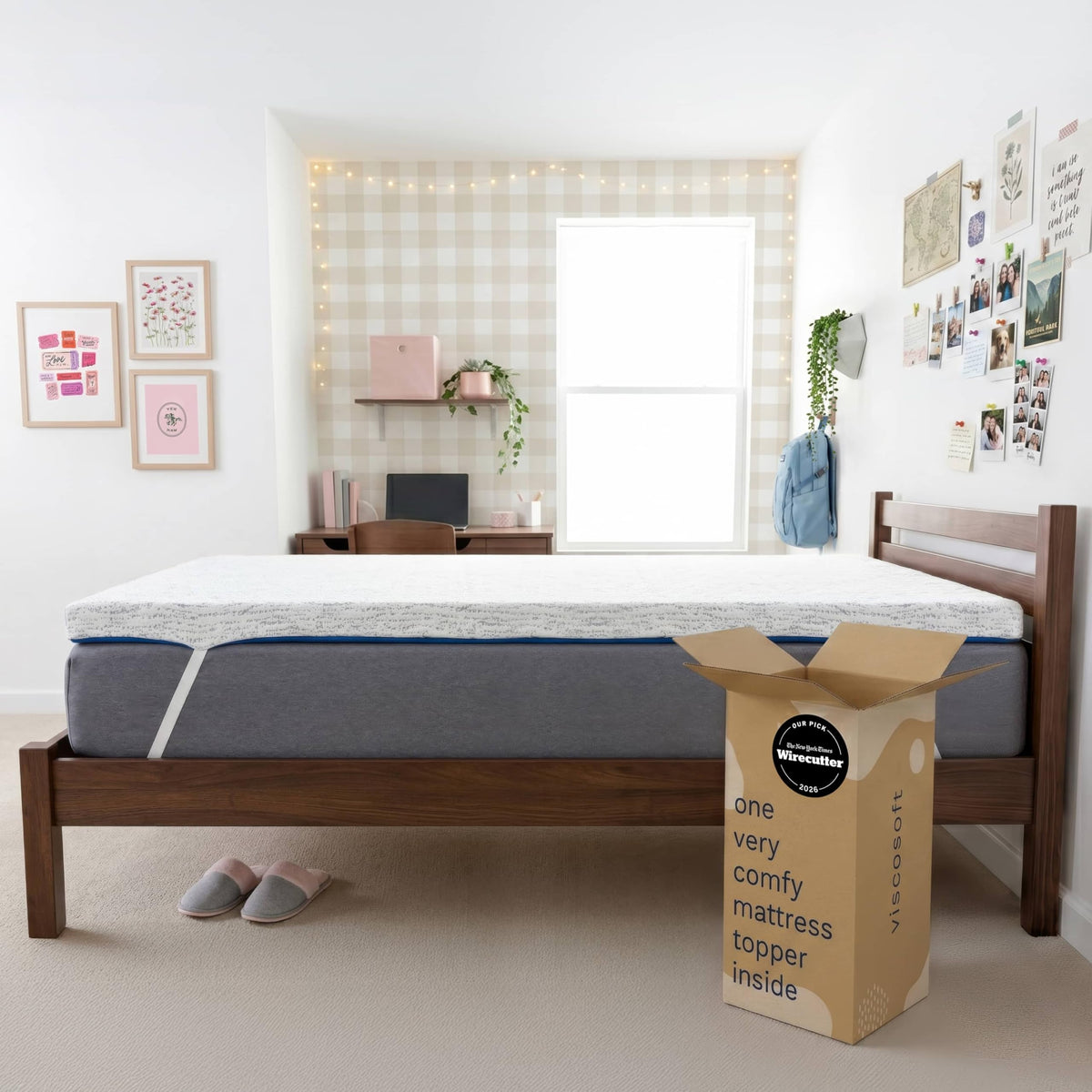 Viscosoft 3 Inch Memory Foam Mattress Topper Queen - Pain & Pressure Relief