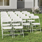 10 Pack White Folding Chairs for School Events Wedding Party Picnic