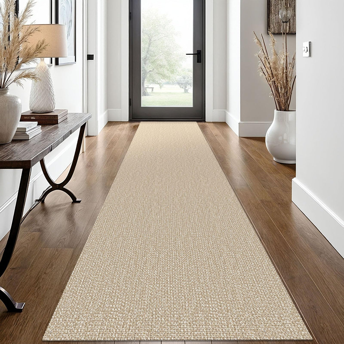 EARTHALL Washable Area Rug, Non Slip Living Room Rug, 5x7 Ft, Sand/Beige
