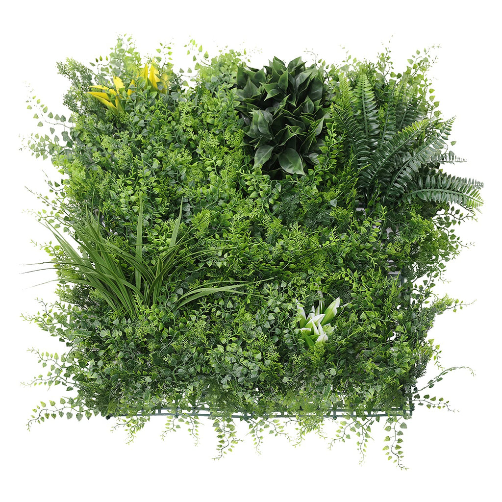 ECOOPTS 20"x20" Faux Ivy Privacy Fence Screen Artificial Boxwood Panels Topiary Hedge Plants for Indoor Outdoor Decoration, #16 Mixed Leaves, 15 Packs