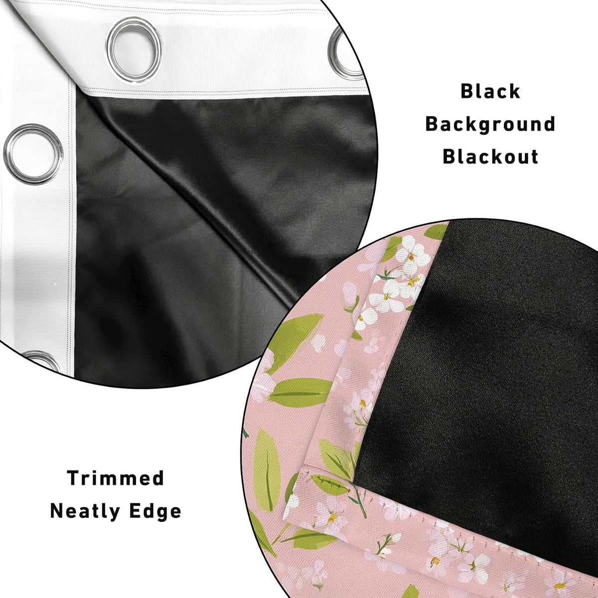 Floral Curtains 108 Inches Long 2 Panels Set, Spring Summer Flower Botanical Blackout Curtains for Bedroom, Room Darkening Thermal Insulated Grommet Drapes for Living Room, Floral Window Treatments