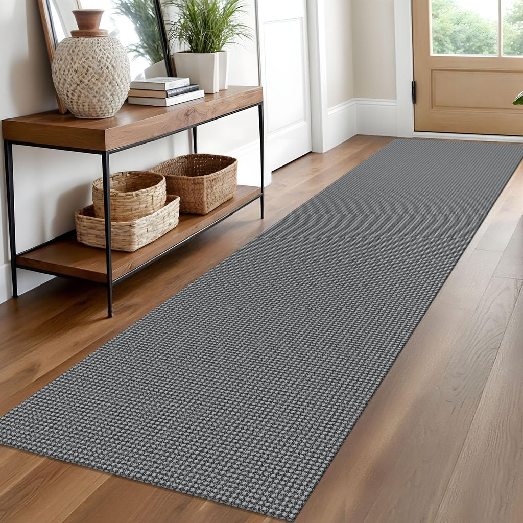 EARTHALL Woven Area Rugs 6x9 Ft Washable Living Room Rugs Non Slip Rubber Backed Dining Room Rug Braided Bedroom Rugs Indoor Floor Carpet for Living Room, Bedroom, Dining Room, Beige/Ivory