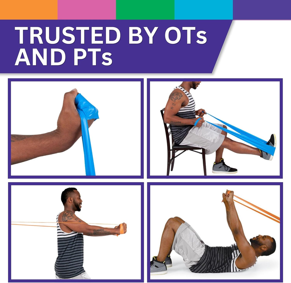 Rainbow Resistance Band Roll, 50 Yd Dispenser Box
