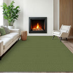 EARTHALL Woven Area Rugs 6x9 Ft Washable Living Room Rugs Non Slip Rubber Backed Dining Room Rug Braided Bedroom Rugs Indoor Floor Carpet for Living Room, Bedroom, Dining Room, Beige/Ivory