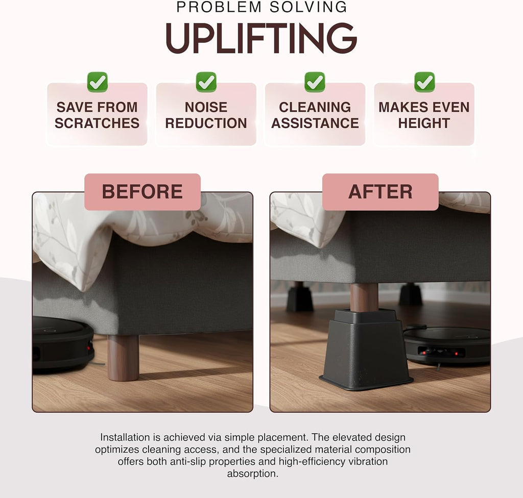 Utopia Bedding Adjustable Bed Risers 3 & 5 Inch, Black, 36-Pack