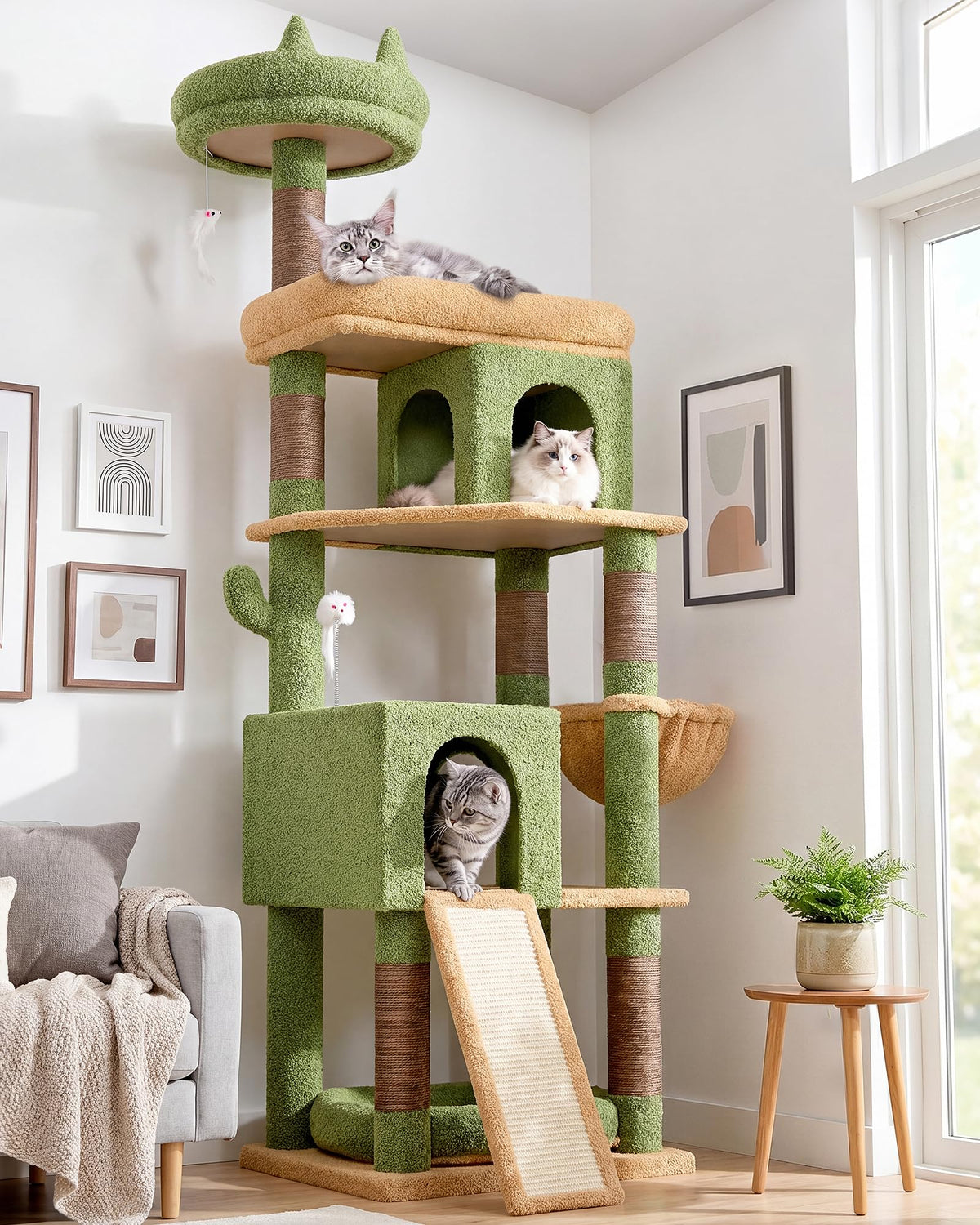 Globlazer S72 Heavy Duty Cat Trees for Large Cats 20 lbs+, Dark Gray