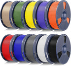SUNLU PLA+2.0 3D Printer Filament, Multicolor, 10-Pack (10KG)
