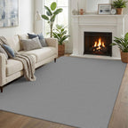 EARTHALL Woven Area Rugs 6x9 Ft Washable Living Room Rugs Non Slip Rubber Backed Dining Room Rug Braided Bedroom Rugs Indoor Floor Carpet for Living Room, Bedroom, Dining Room, Beige/Ivory