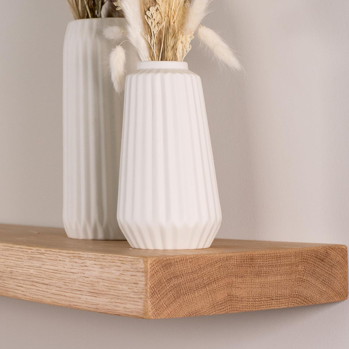 Solid 12Wx6D White Oak Floating Shelf – 1.75” Thick Heavy-Duty Wall Shelf - Handcrafted in USA - Natural Wood Floating Shelves for Kitchen, Living Room, Bathroom – Supports upto 45lbs Per Stud