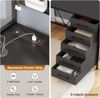 SEDETA L Shaped Gaming Corner Desk with Drawers, Hutch and Storage Shelves