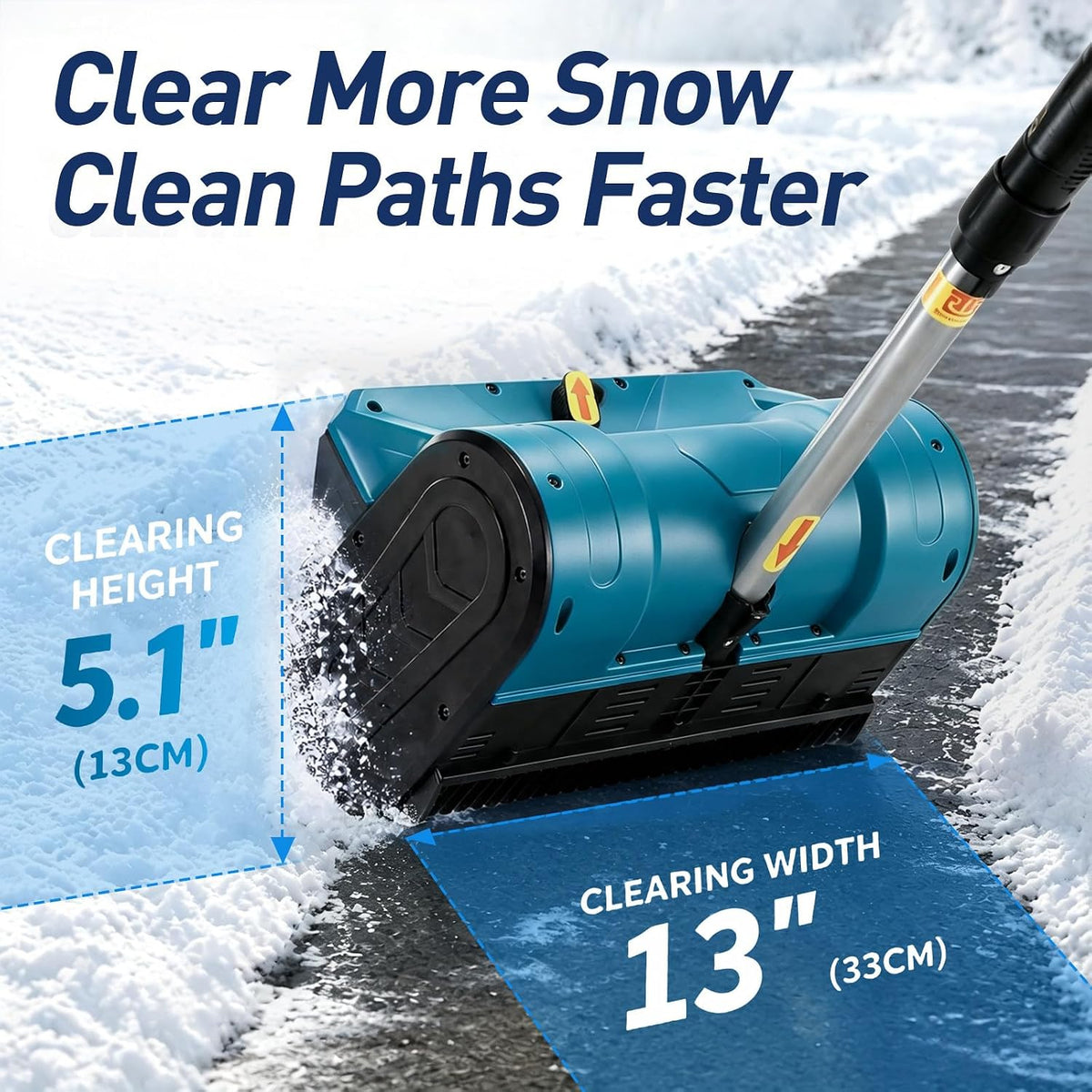 Battery Powered Snow Shovel Portable Snow Blower 3.0AH-Blue
