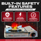 Chef Master Grill Boss Dual Fuel Camping Stove + 4x 8 oz Butane, 12,000 BTU