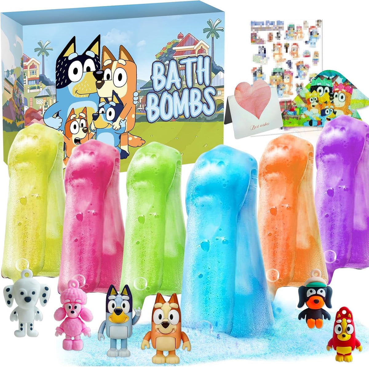 Bath Bombs for Kids: XXL Bath Bombs with Surprise Inside, Organic Bath Bombs Rich in Natural Essential Oils, Kids Bath Gift Set for Dry Skin Moisturize, Summer Party Favors for Kids (6 Pcs)