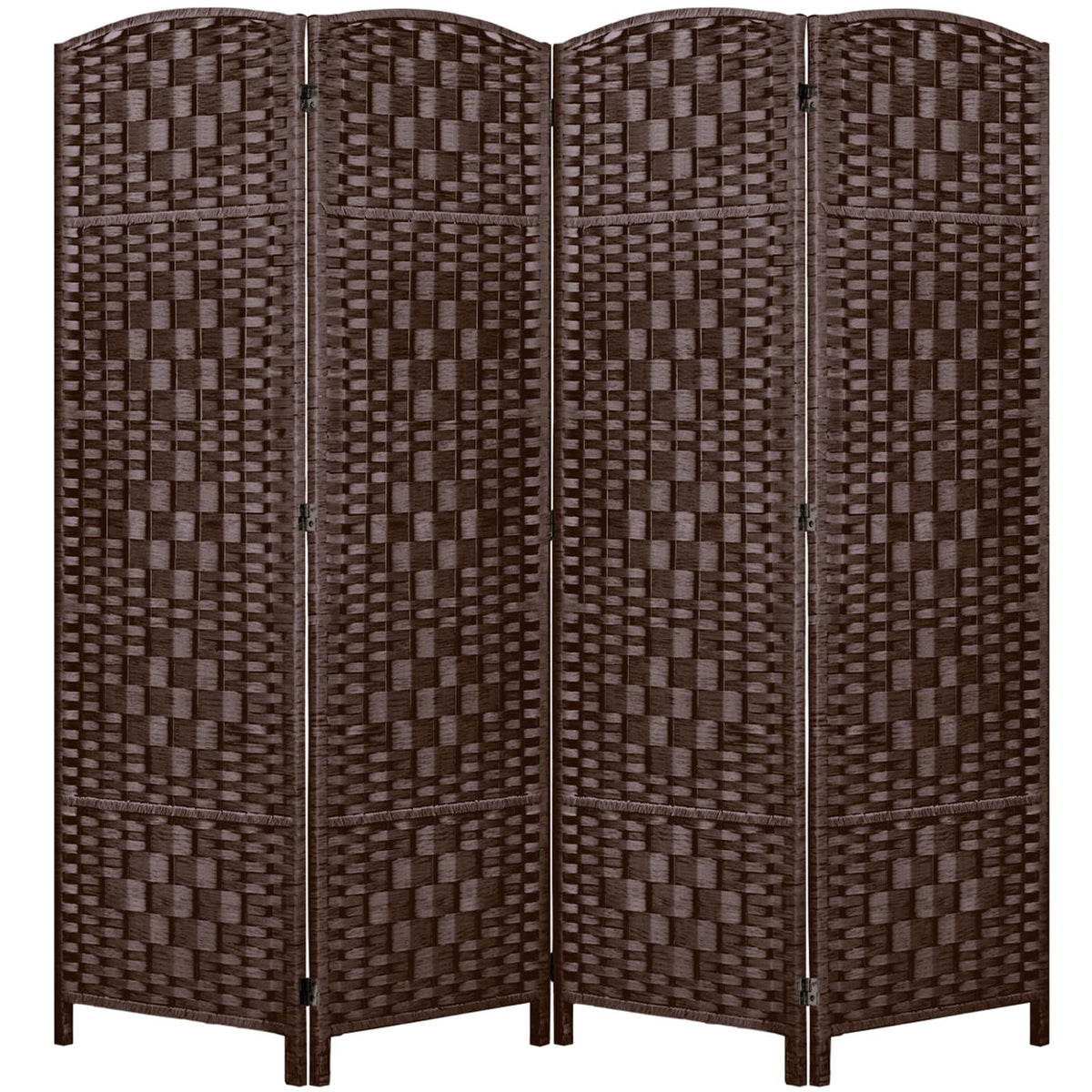 Rose Home Fashion Room Divider, 6 ft Tall Room Dividers and Folding Privacy Screens, 16in Privacy Screen 6 Panel Dark Coffee Space Temporary Wall Foldable Partition Separation