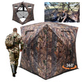FUNHORUN Hunting Blind with Floor Mat, 360 See Through Ground Blind, Pop Up