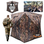 FUNHORUN Hunting Blind with Floor Mat, 360 See Through Ground Blind, Pop Up