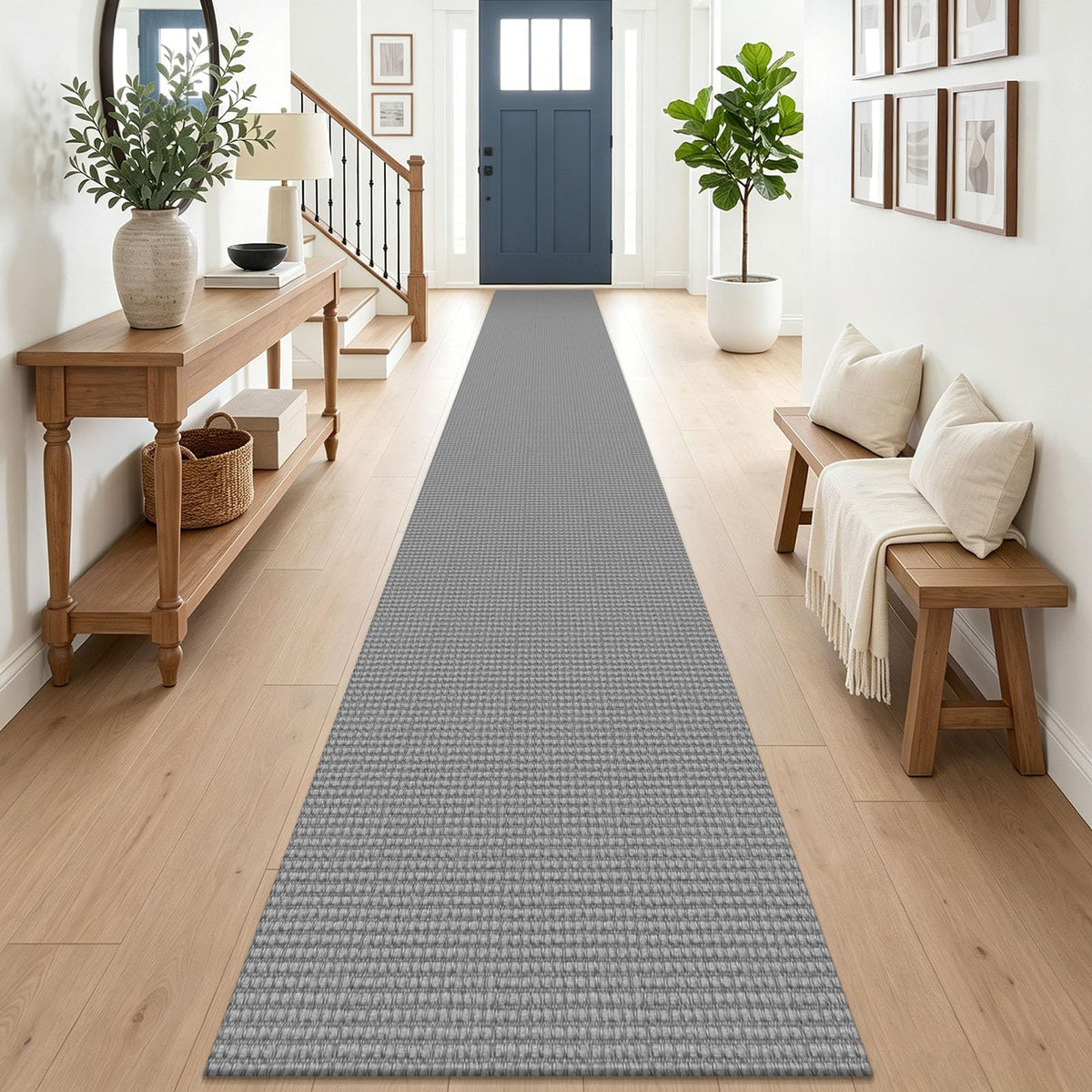 EARTHALL Woven Area Rugs 6x9 Ft Washable Living Room Rugs Non Slip Rubber Backed Dining Room Rug Braided Bedroom Rugs Indoor Floor Carpet for Living Room, Bedroom, Dining Room, Beige/Ivory
