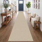 EARTHALL Woven Area Rugs 6x9 Ft Washable Living Room Rugs Non Slip Rubber Backed Dining Room Rug Braided Bedroom Rugs Indoor Floor Carpet for Living Room, Bedroom, Dining Room, Beige/Ivory