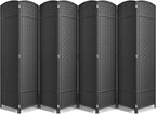 Sorbus Foldable Room Divider, Mesh Privacy Screen (8 Panel, Chocolate)