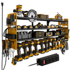 Power Tool Organizer Wall Mount, 12-Drill 4-Tier Charging Station, Red