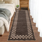 GarveeHome 5x7 Washable Area Rug Checkered Rug for Bedroom Living Room