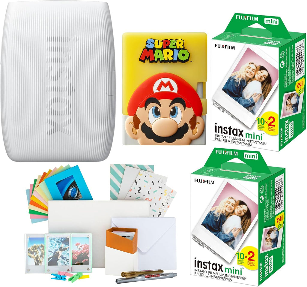 Fujifilm Instax Mini Link 3 Smartphone Printer Bundle (Clay White)