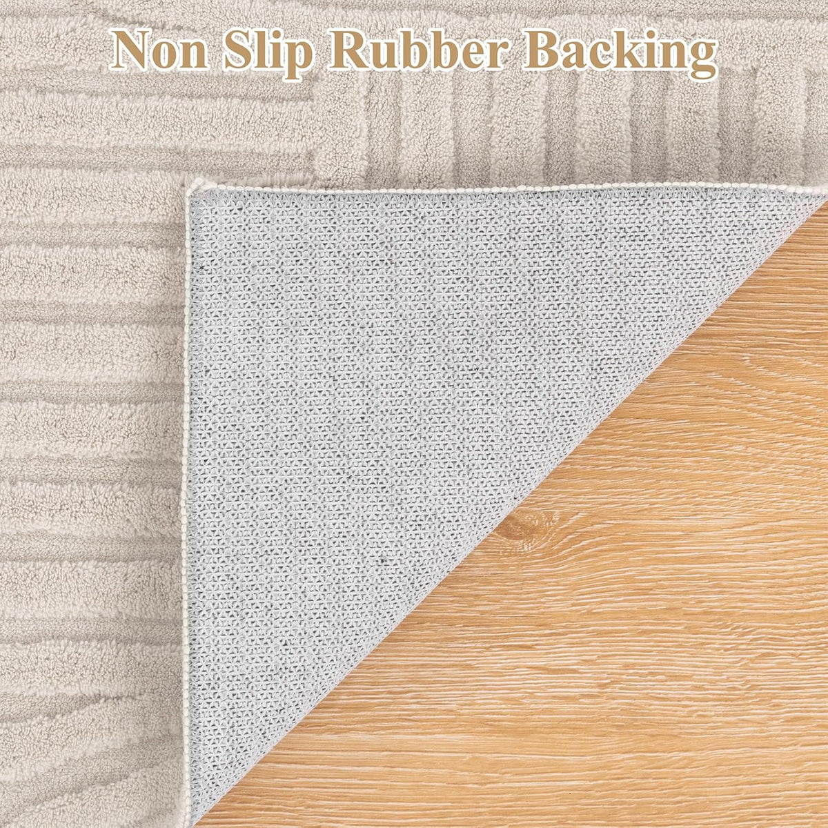 Pauwer 6x9 Area Rugs for Living Room, Modern Non Slip Washable Rug, Beige
