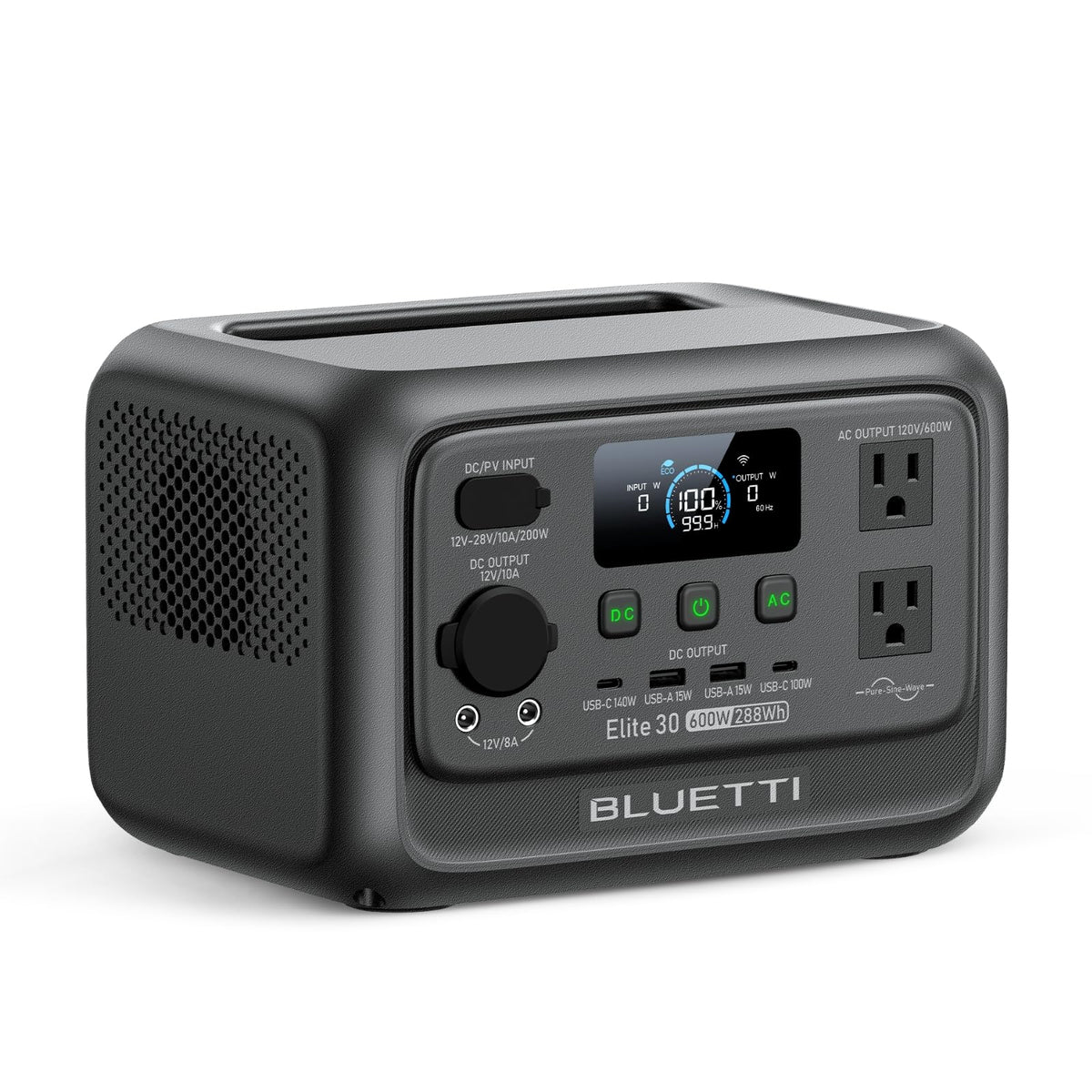 BLUETTI Elite 30 V2 Portable Power Station 288Wh 600W LFP Solar Generator