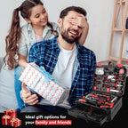 KingTool 276-Piece Tool Set Kit with 12V Cordless Power Drill (Red Black)