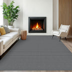 EARTHALL Woven Area Rugs 6x9 Ft Washable Living Room Rugs Non Slip Rubber Backed Dining Room Rug Braided Bedroom Rugs Indoor Floor Carpet for Living Room, Bedroom, Dining Room, Beige/Ivory