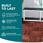 Bliss Outdoors Acacia Interlocking Deck Tiles, 6-Slat, Red, Set of 30