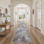 DMOYEST Area Rug Living Room Rugs 9x12 Washable Abstract Grey Carpet