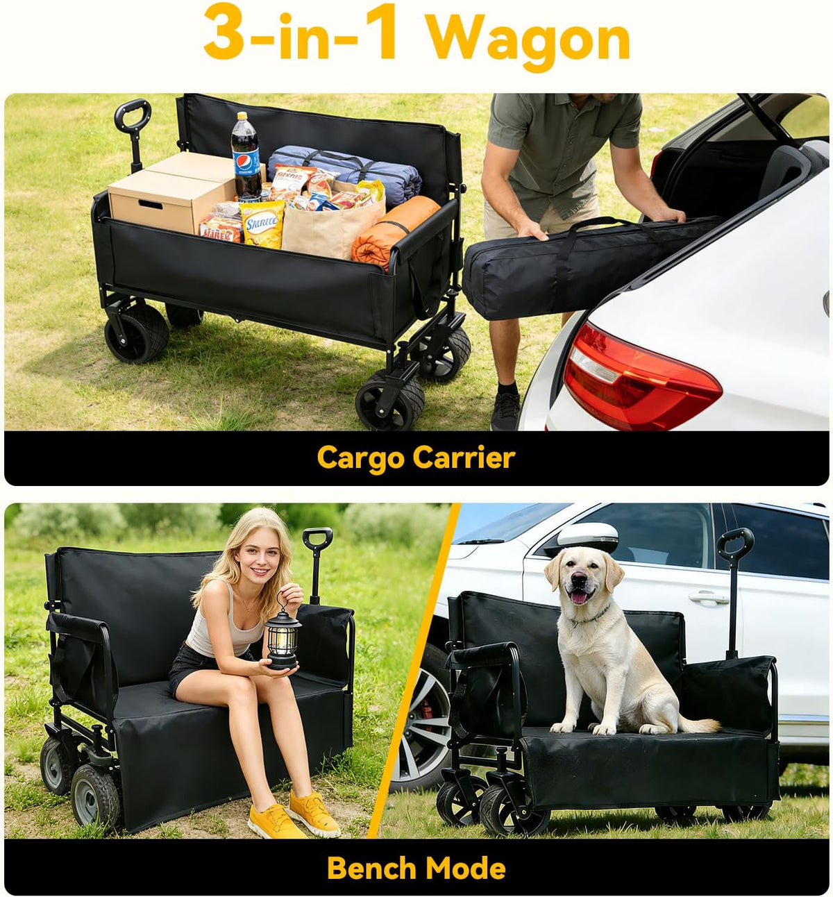 Collapsible Foldable Wagon Cart with Wheels