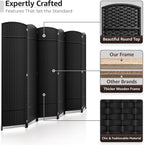 Sorbus Foldable Room Divider, Mesh Privacy Screen (6 Panel, Black)