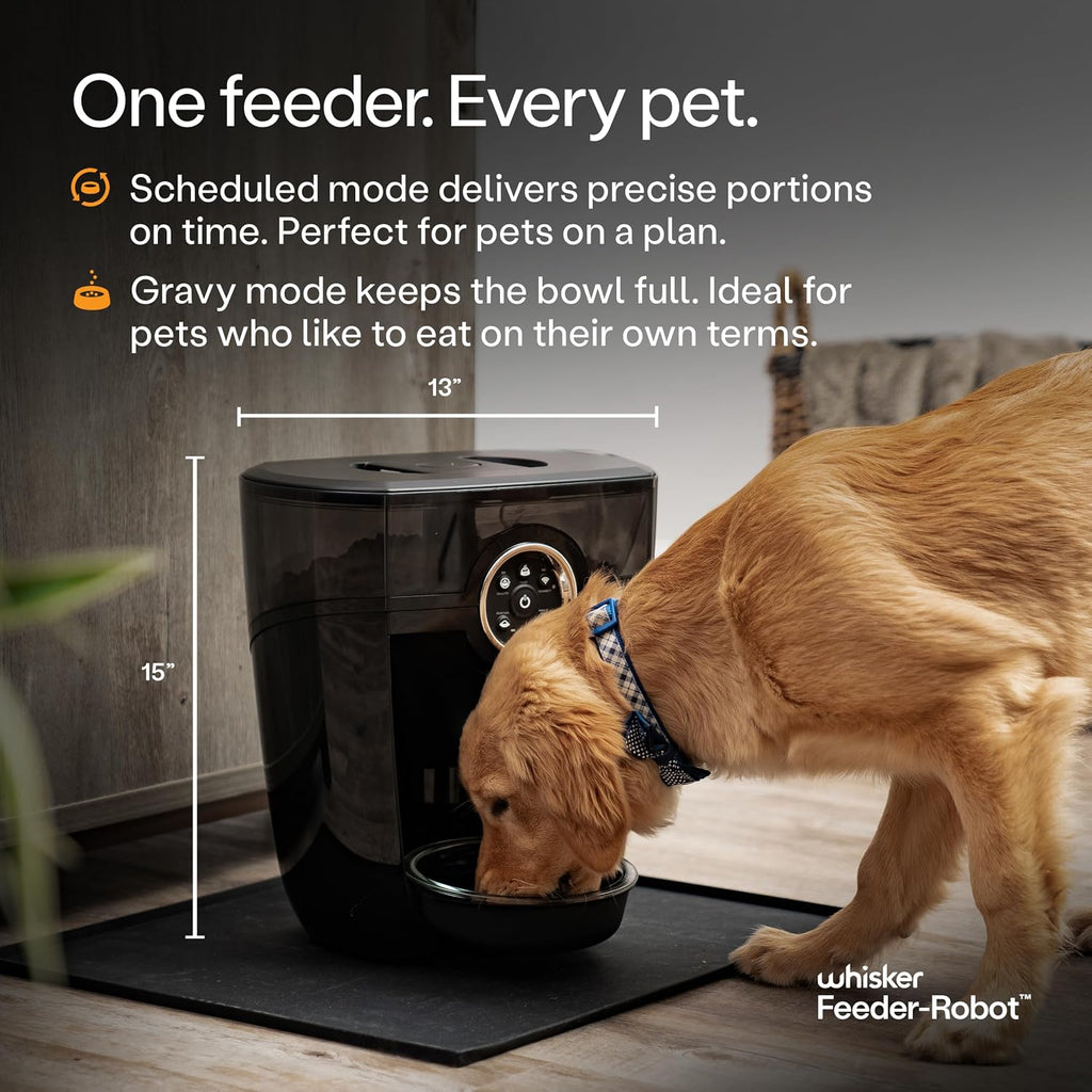 Feeder-Robot by Whisker, Black with Smoke-Grey Hopper