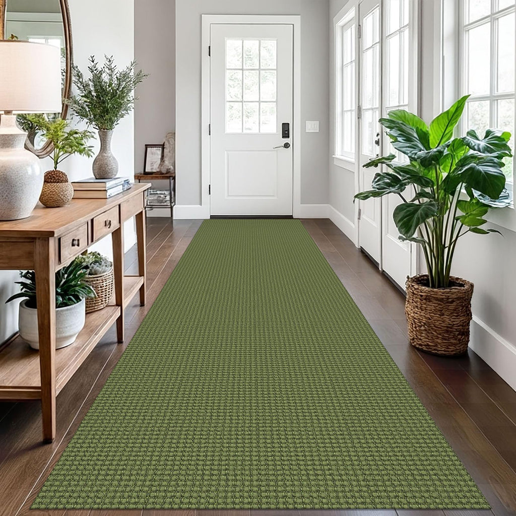EARTHALL Woven Area Rugs 6x9 Ft Washable Living Room Rugs Non Slip Rubber Backed Dining Room Rug Braided Bedroom Rugs Indoor Floor Carpet for Living Room, Bedroom, Dining Room, Beige/Ivory