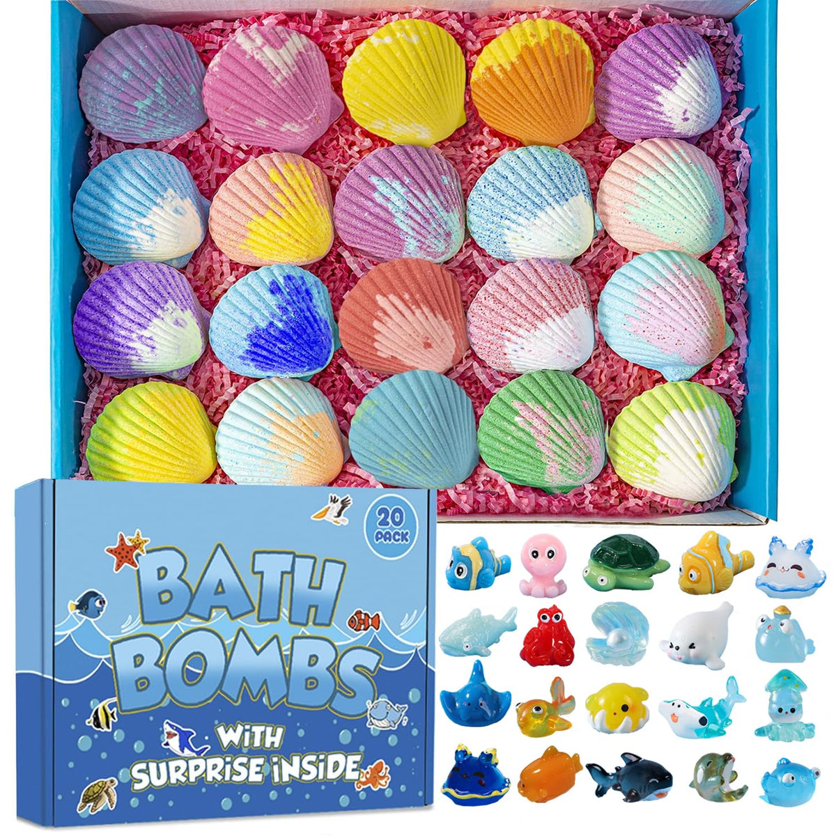 Halloween Bath Bombs for Kids with Surprise Inside 20 Pack Bath Bombs with Fruity Scents, Relaxing Aromas, Ideal Gift for boy Girls