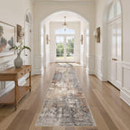 DMOYEST Area Rug Living Room Rugs 9x12 Washable Abstract Grey Carpet