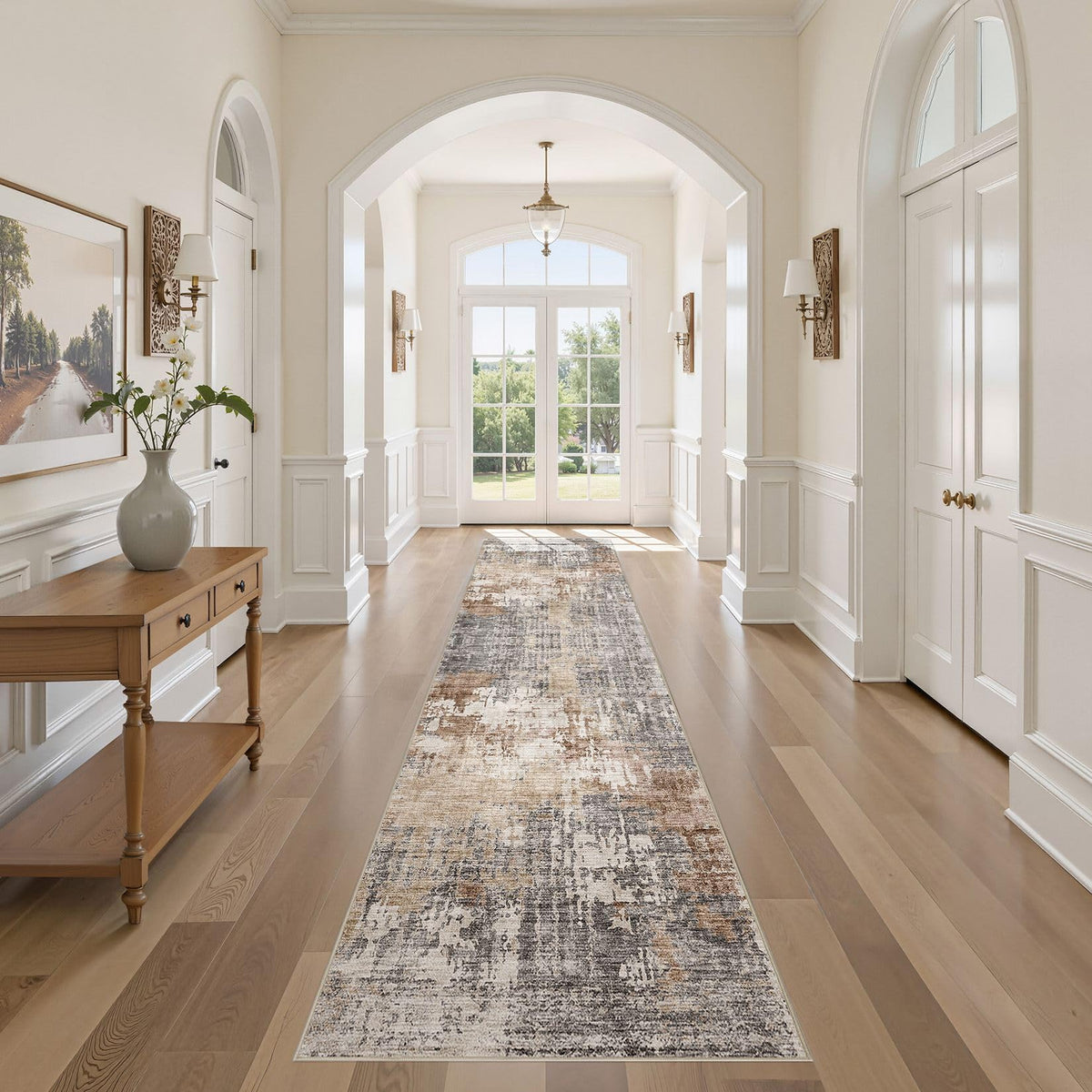 DMOYEST Area Rug Living Room Rugs 9x12 Washable Abstract Grey Carpet