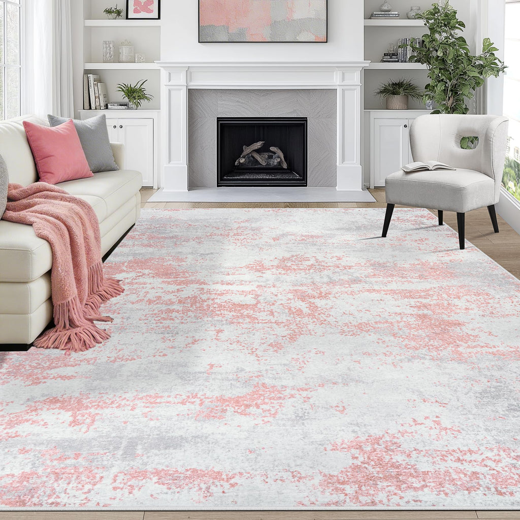 8x10 Area Rugs for Living Room Washable Bedroom Dining Room Blue Grey