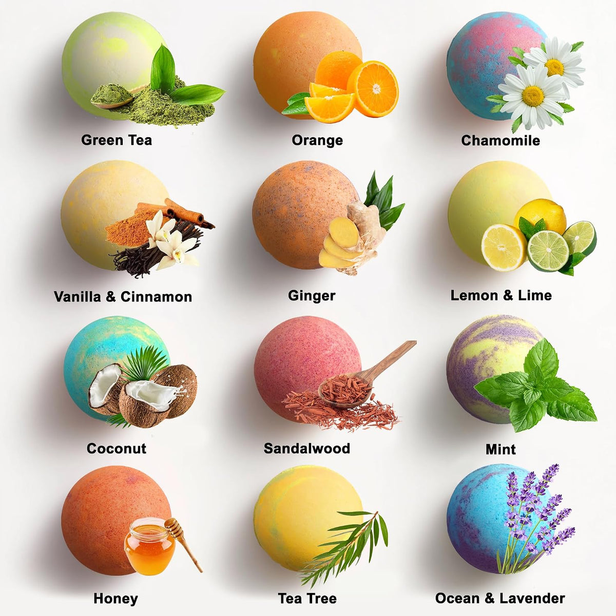 Aqua Elegante Luxury Bath Bombs for Women - Gift Set of 24 Fizzy Bathbombs