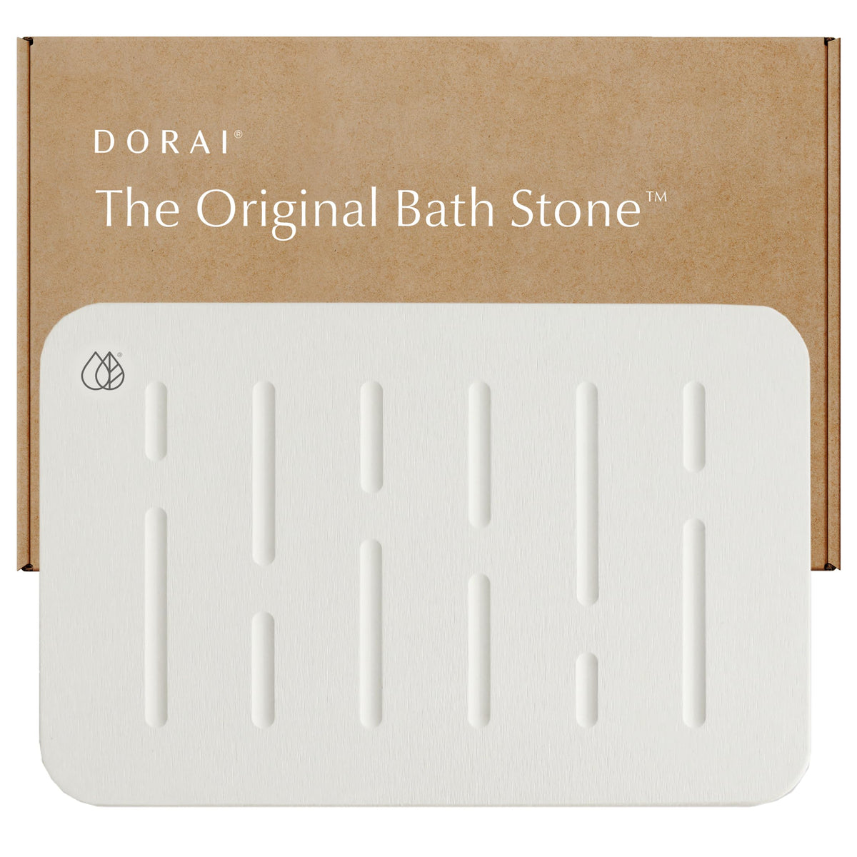 Dorai Home Stone Bath Mat - Premium Diatomaceous Earth Bath Floor Mats with Non-Slip Base, Fast-Drying Modern Shower Mat for Bathroom | Rain Slate