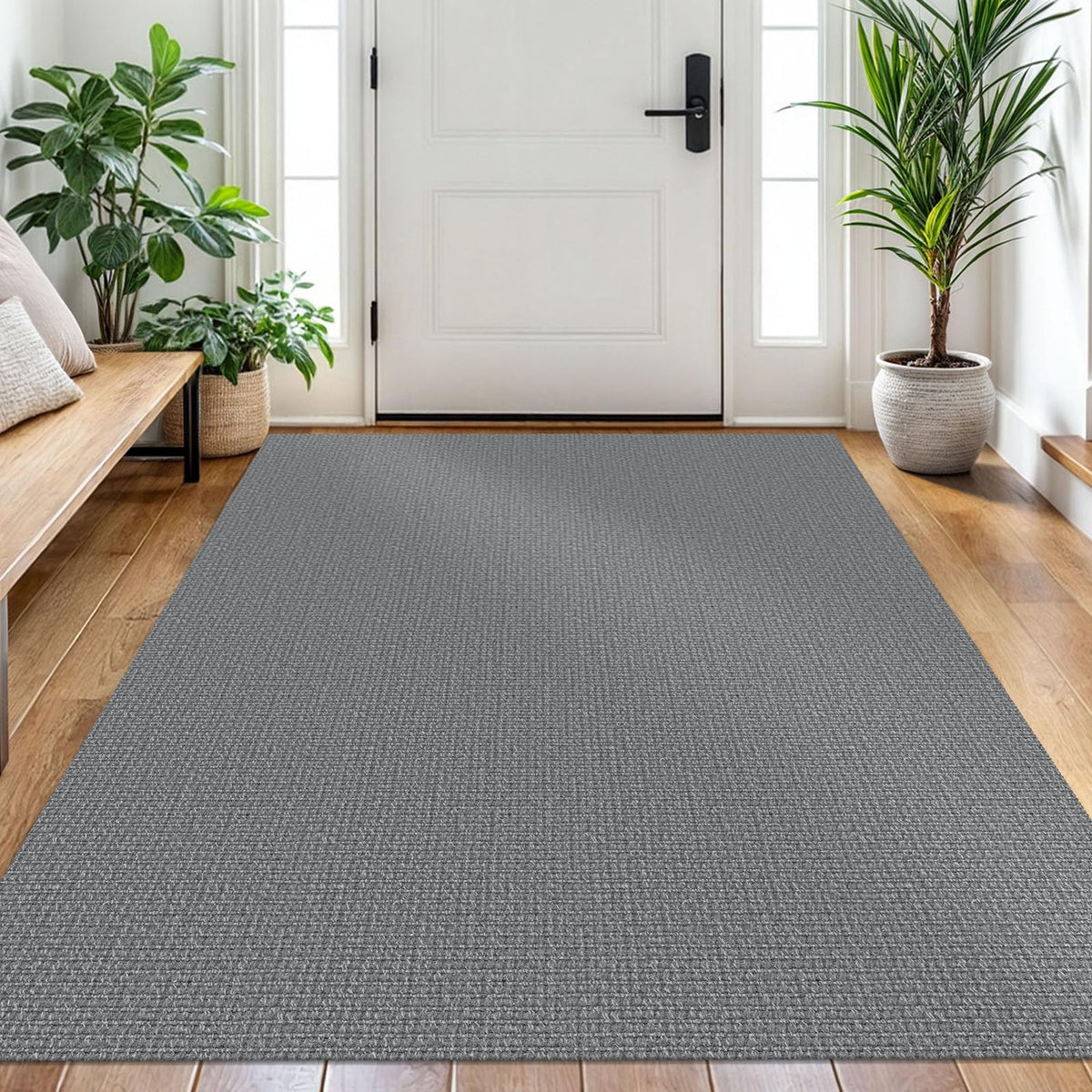 EARTHALL Washable Area Rug, Non Slip Living Room Rug, 5x7 Ft, Sand/Beige