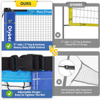 32FT Volleyball Badminton Combo Net Set System, 4 Heights Adjustbale