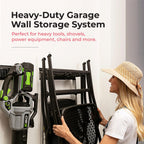 TIDYME Garage Tool Organizer Wall Mount, 96", 6 Racks 12 Hooks, 600 lbs