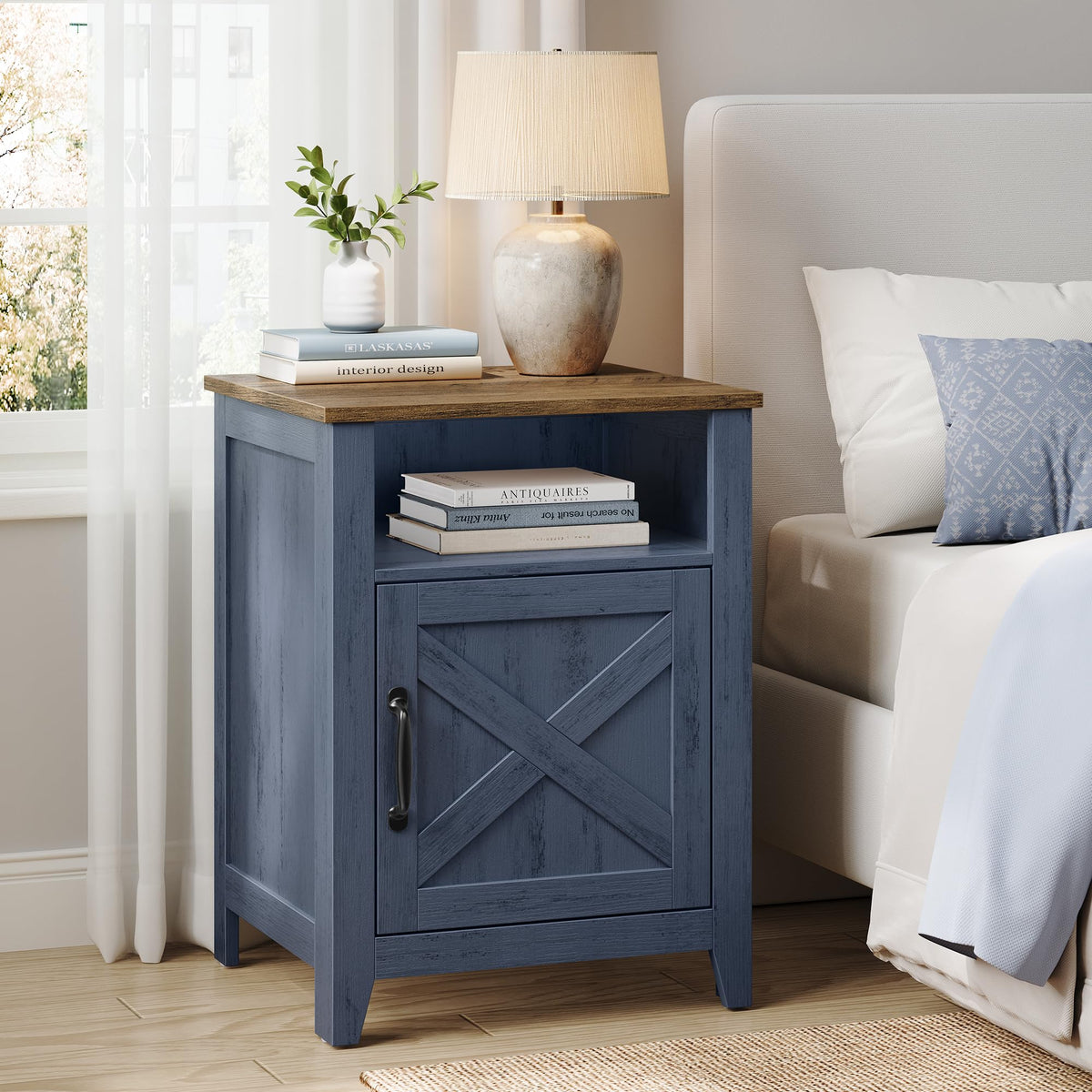 VASAGLE Set of 2 Nightstands with 2 Drawers and Charging Station