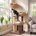 PAWZ Road Modern Cat Tree with Baskets, 44" Cat Tower for Indoor Cats,White