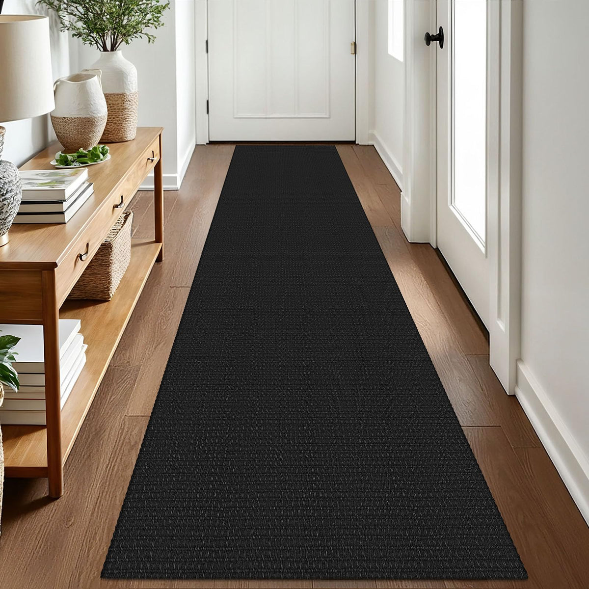 EARTHALL Woven Area Rugs 6x9 Ft Washable Living Room Rugs Non Slip Rubber Backed Dining Room Rug Braided Bedroom Rugs Indoor Floor Carpet for Living Room, Bedroom, Dining Room, Beige/Ivory